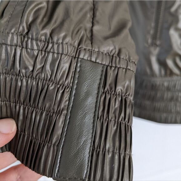 Mackage Perla packable Hooded rain jacket dark green XS @B3 - Picture 9 of 15